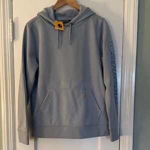 Carhartt Blue Hoodie with Logo Sleeve